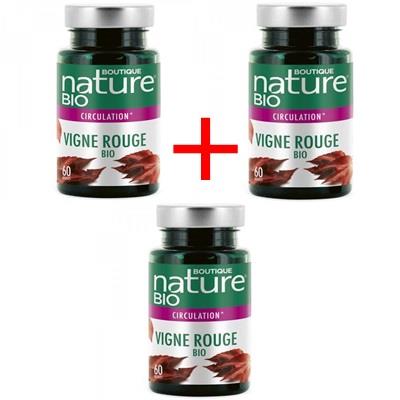 Vigne rouge bio - 3 boîtes de 60 gélules - Boutique Nature