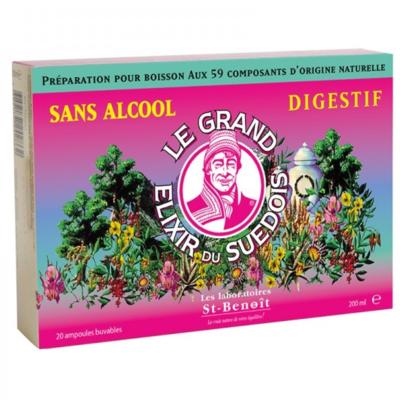 Elixir du suédois sans alcool, 20 ampoules